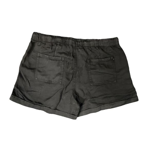 GAP Women's Lyocell Drawstring Pull-On Tencel Cuffed Hem Short - True Black - Picture 2 of 2